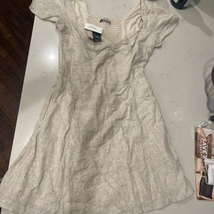 Beige Linen Dress